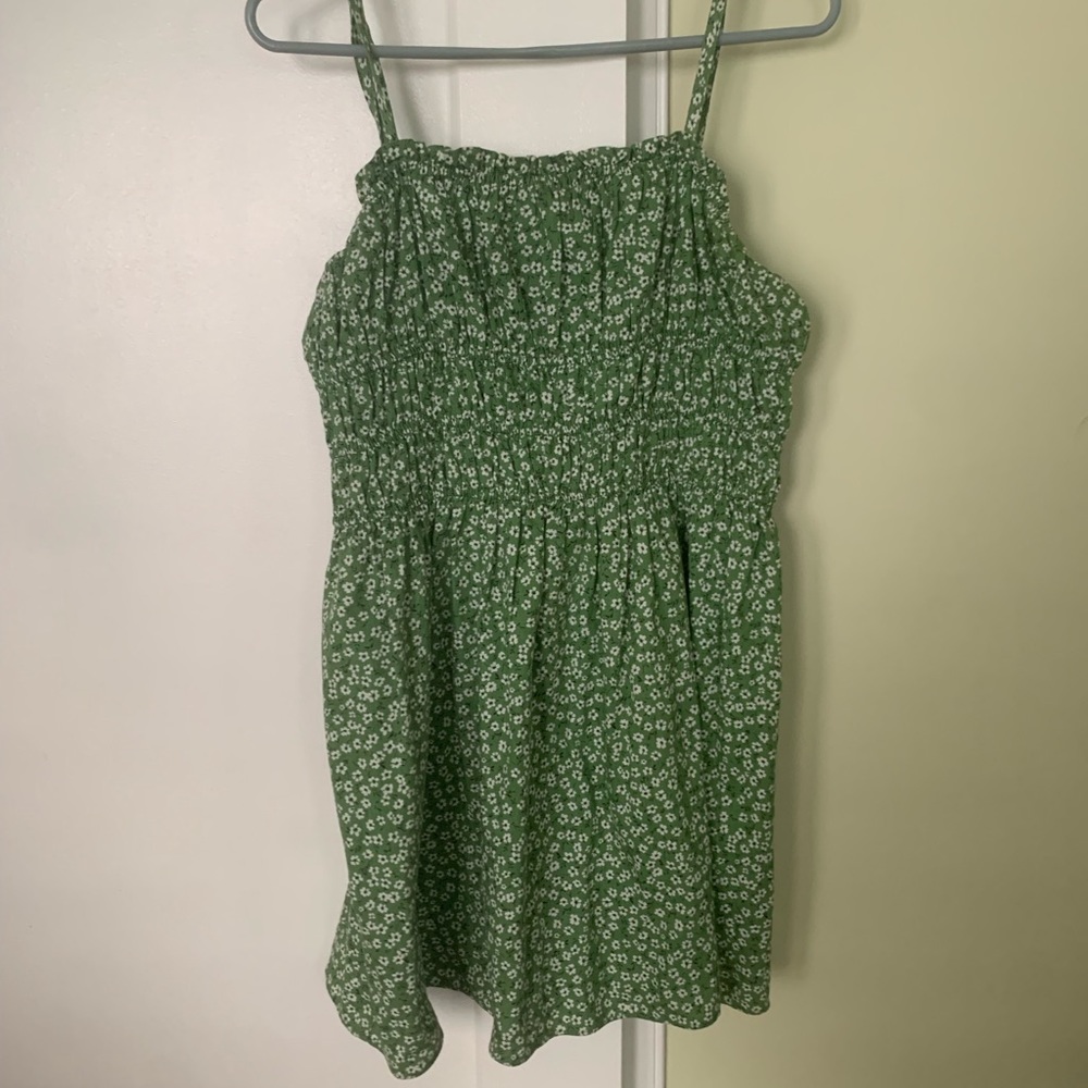 Medium green floral dress women’s mini